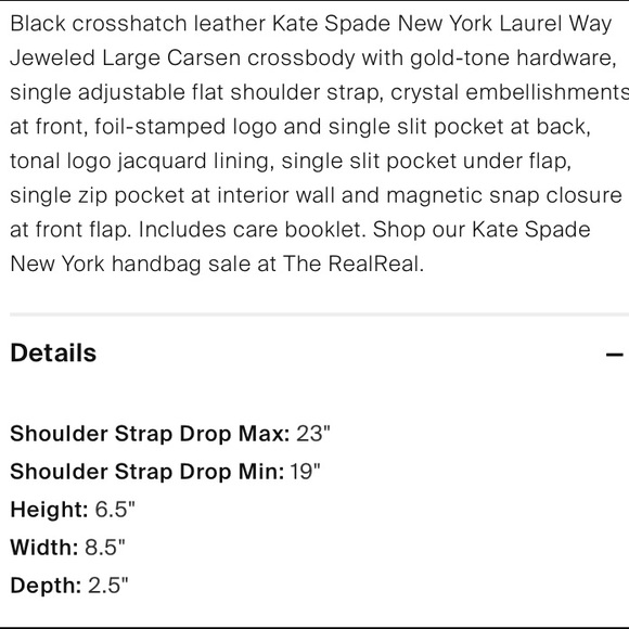 Kate Spade Black Leather Jeweled Laurel Way X-body - Picture 5 of 5